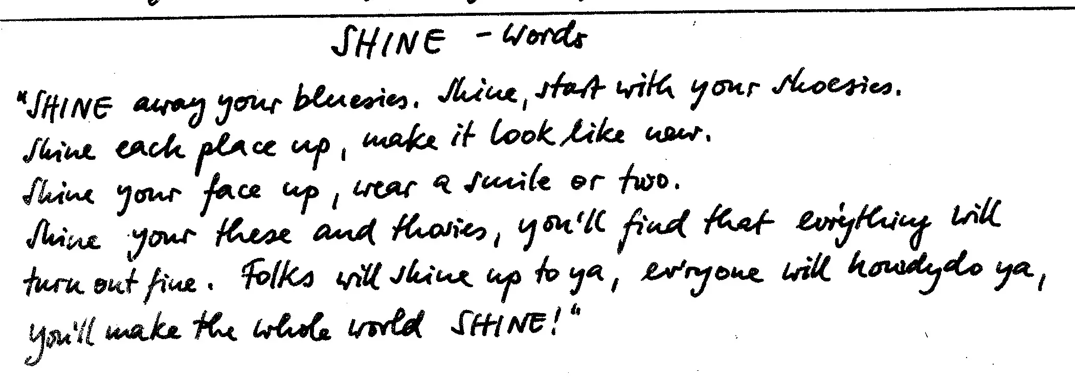 shine words partition gratuite - Offerte par The Jungle Jazz Band